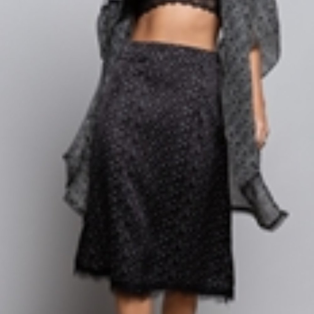 🚚 NWT POL Black Polka Dot Silky Skirt